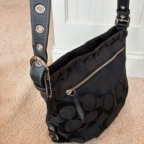 Coach Shoulder Bag Soho Jacquard Signature Duffle Black - Picture 6 of 15